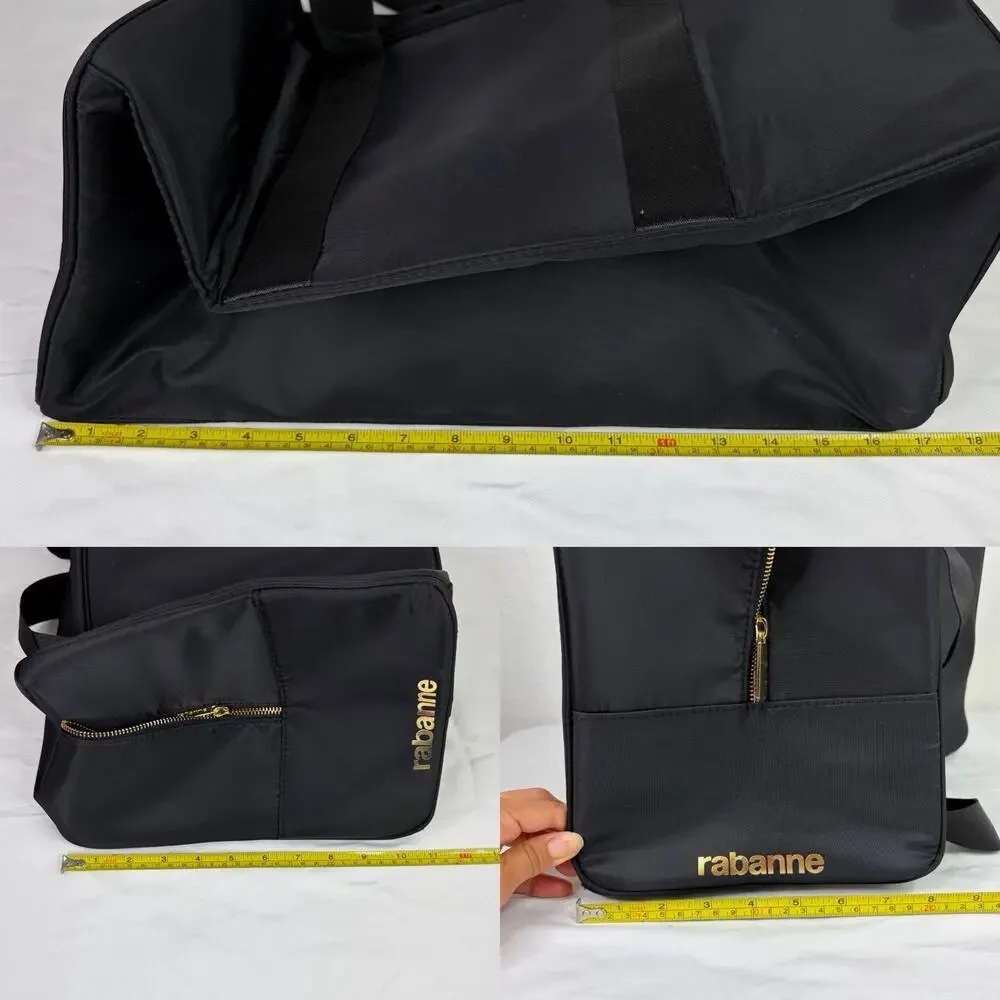 Rabanne Black Duffle Weekender Bag, NWOT, masculine, classic, lightweight.